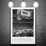 Wells Fargo Center Philadelphia 76Ers Basketball Lovers Black And White Art Canvas Prints Wall Art Home Decor