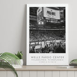 Wells Fargo Center Philadelphia 76Ers Basketball Lovers Black And White Art Canvas Prints Wall Art Home Decor