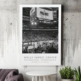 Wells Fargo Center Philadelphia 76Ers Basketball Lovers Black And White Art Canvas Prints Wall Art Home Decor