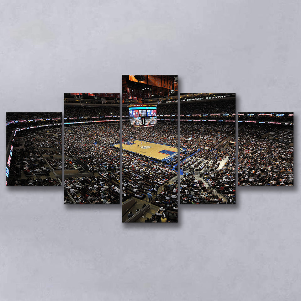Wells Fargo Center, Stadium Canvas, Sport Art, Large Canvas,V1 Multi Panels, Canvas Prints Wall Art Decor