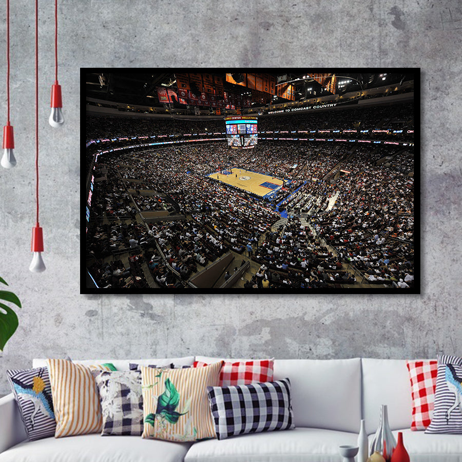 Wells Fargo Center, Stadium Canvas, Sport Art, Gift for him,100 Framed Art Prints Wall Art Decor, Framed Picture