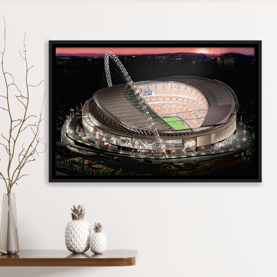 Wembley Stadium, Football Stadium Framed Canvas Prints Wall Art - Painting Canvas, Wall Decor,Floating Frame