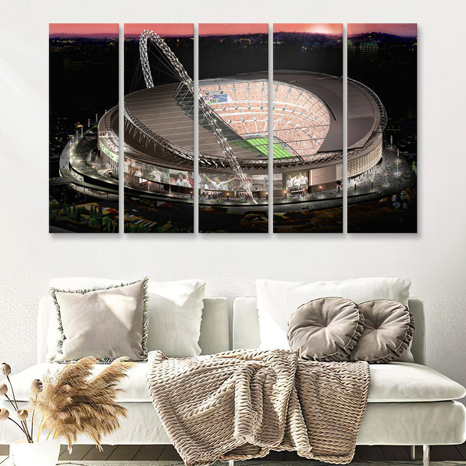 Wembley Stadium, Football Stadium 5 Pieces B Canvas Prints Wall Art - Painting Canvas,Multi Panel, Fan Gift