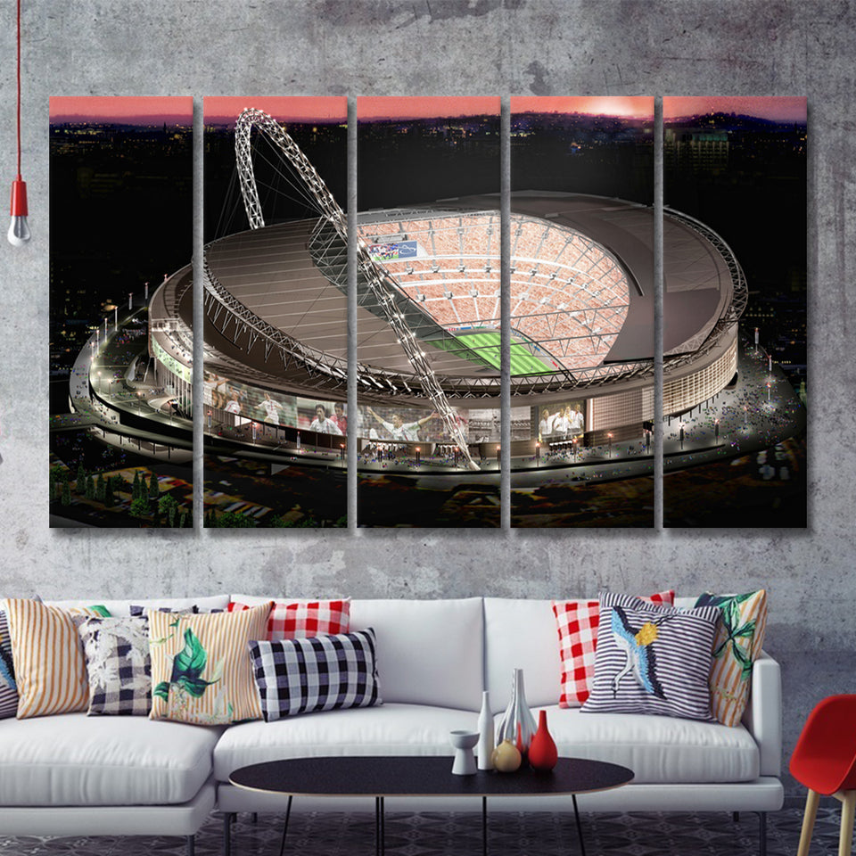 Wembley Stadium, Football Stadium 5 Pieces B Canvas Prints Wall Art - Painting Canvas,Multi Panel, Fan Gift