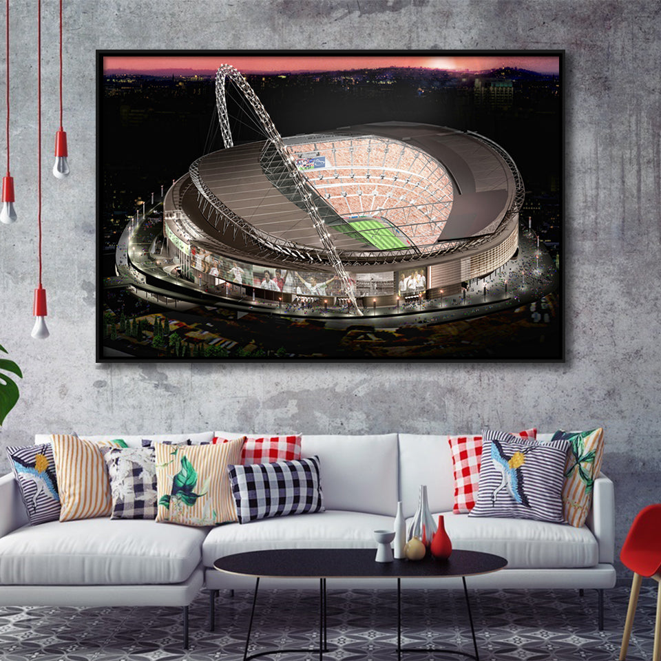 Wembley Stadium, Football Stadium Framed Canvas Prints Wall Art - Painting Canvas, Wall Decor,Floating Frame