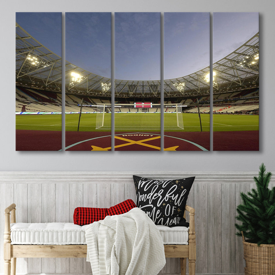 West Ham London Stadium, Stadium Canvas, Sport Art, Gift for him, Multi Panels B, Canvas Prints Wall Art Decor