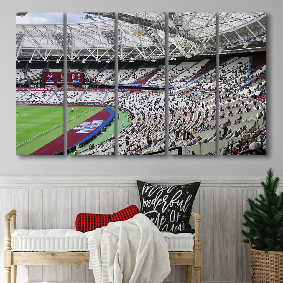 West Ham United Stadium Canvas Prints London Stadium Wall Art,Multi Panels B,Sport Stadium Art Prints, Fan Gift