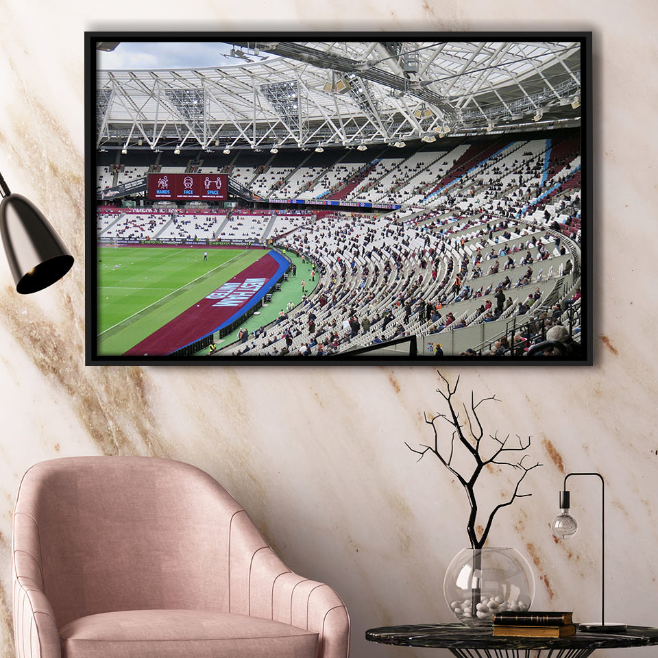 West Ham United Stadium Framed Canvas Prints London Stadium Wall Art,Sport Stadium Art Prints, Fan Gift
