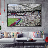 West Ham United Stadium Framed Canvas Prints London Stadium Wall Art,Sport Stadium Art Prints, Fan Gift