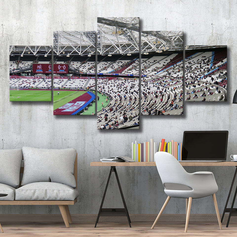 West Ham United Stadium Canvas Prints London Stadium Wall Art,Multi Panels,Sport Stadium Art Prints, Fan Gift