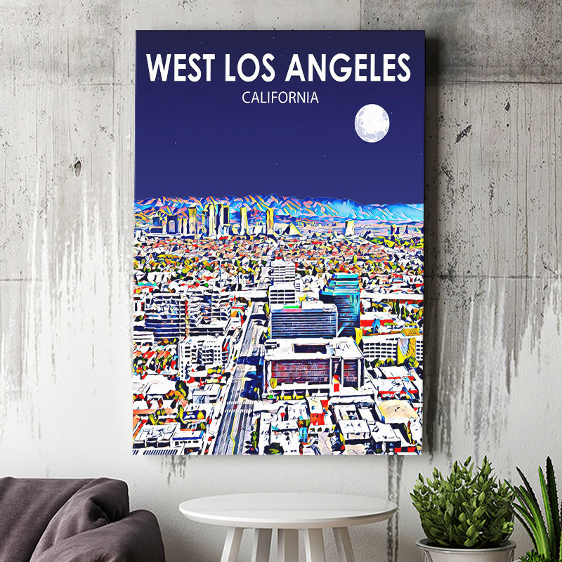 West Los Angeles CA Art V1 ,City Art Print, Large Canvas, Canvas Print Wall Art Home Decor