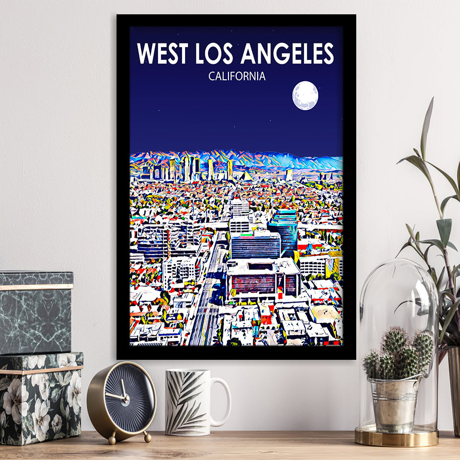 West Los Angeles CA Art V1, City Art Print, Framed Art Print Wall Art Home Decor, Framed Picture