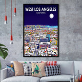 West Los Angeles CA Art V1, City Art Print, Framed Art Print Wall Art Home Decor, Framed Picture