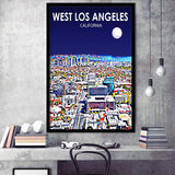 West Los Angeles CA Art V1, City Art Print, Framed Art Print Wall Art Home Decor, Framed Picture