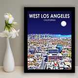 West Los Angeles CA Art V1, City Art Print, Framed Art Print Wall Art Home Decor, Framed Picture