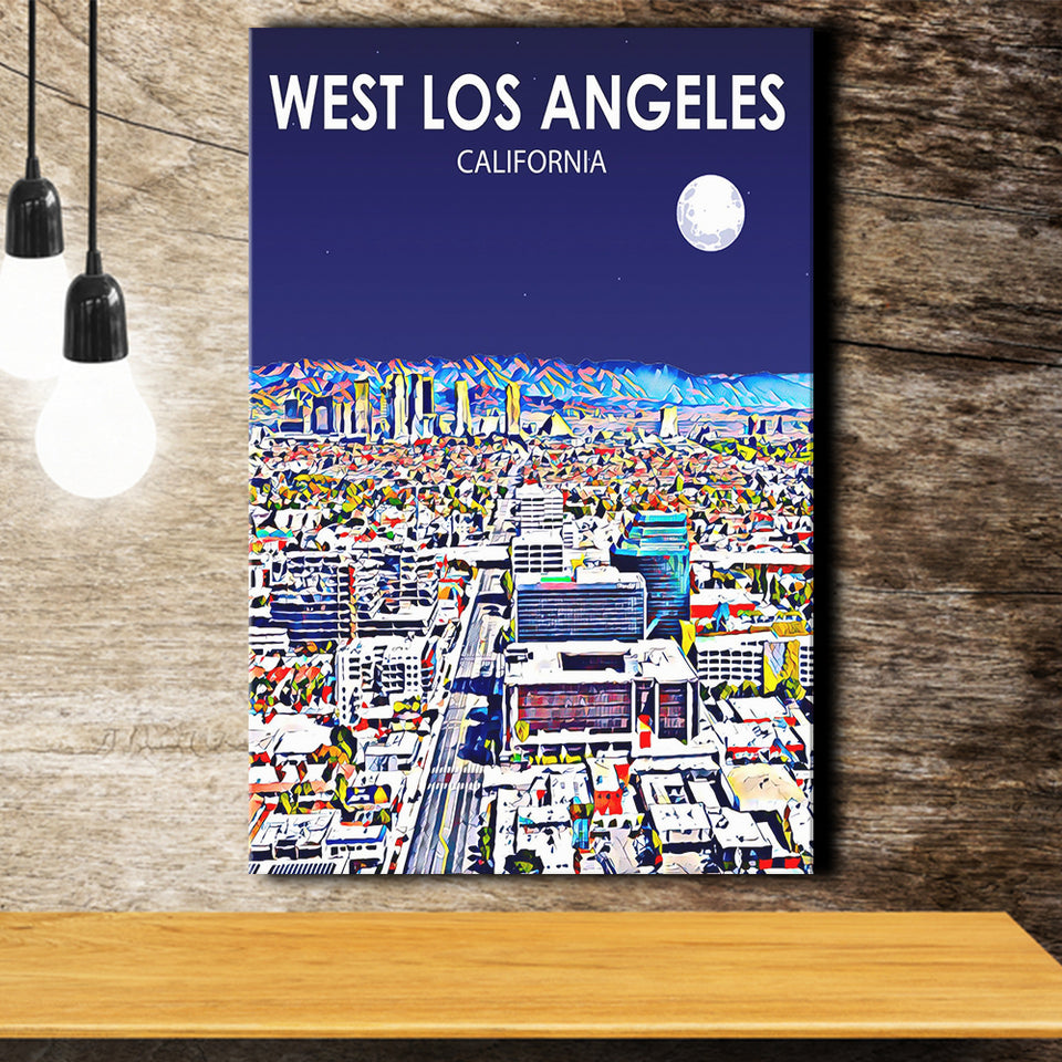 West Los Angeles CA Art V1 ,City Art Print, Large Canvas, Canvas Print Wall Art Home Decor