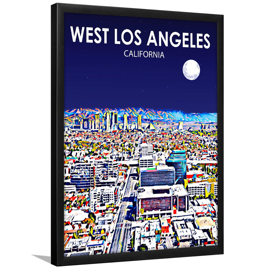 West Los Angeles CA Art V1, City Art Print, Framed Art Print Wall Art Home Decor, Framed Picture