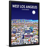 West Los Angeles CA Art V1, City Art Print, Framed Art Print Wall Art Home Decor, Framed Picture