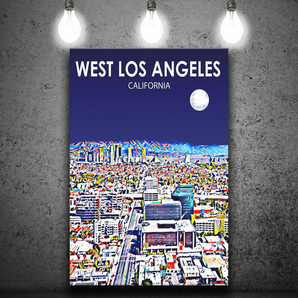 West Los Angeles CA Art V1 ,City Art Print, Large Canvas, Canvas Print Wall Art Home Decor