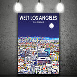 West Los Angeles CA Art V1 ,City Art Print, Large Canvas, Canvas Print Wall Art Home Decor