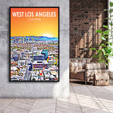 West Los Angeles CA Art, Large Canvas, Framed Canvas Print Wall Art Home Decor, Floating Frame