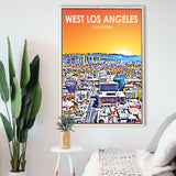 West Los Angeles CA Art, Large Canvas, Framed Canvas Print Wall Art Home Decor, Floating Frame