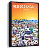 West Los Angeles CA Art, Large Canvas, Framed Canvas Print Wall Art Home Decor, Floating Frame