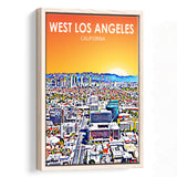 West Los Angeles CA Art, Large Canvas, Framed Canvas Print Wall Art Home Decor, Floating Frame