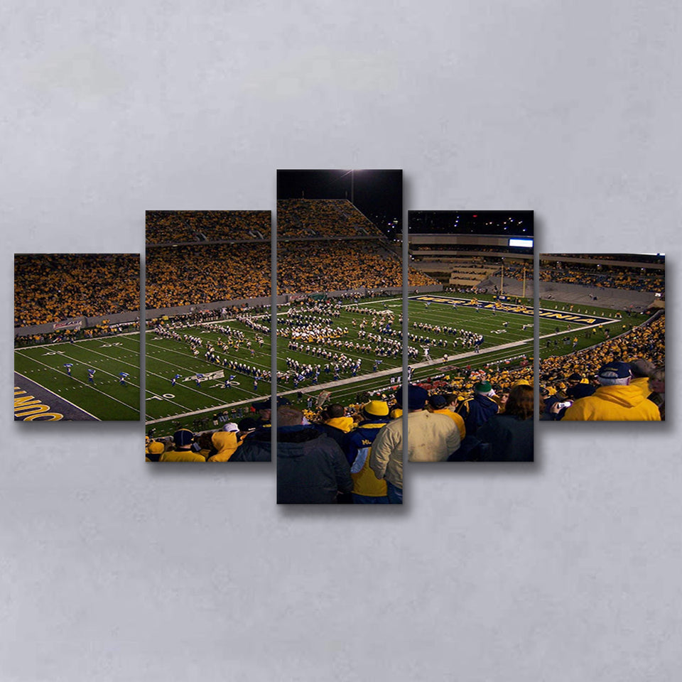 West Virginia Mountaineers Stadium Canvas Prints Milan Puskar Stadium,Multi Panels,Sport Stadium Art Prints, Fan Gift