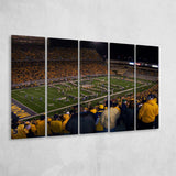 West Virginia Mountaineers Stadium Canvas Prints Milan Puskar Stadium,Multi Panels B,Sport Stadium Art Prints, Fan Gift