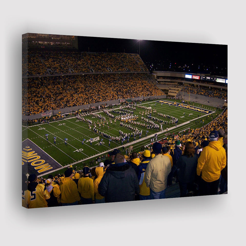 West Virginia Mountaineers Stadium Canvas Prints Milan Puskar Stadium,Sport Stadium Art Prints, Fan Gift, Wall Decor