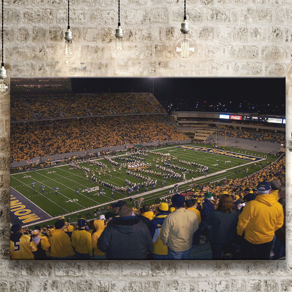 West Virginia Mountaineers Stadium Canvas Prints Milan Puskar Stadium,Sport Stadium Art Prints, Fan Gift, Wall Decor