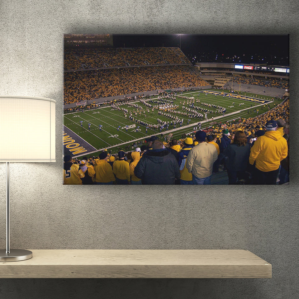 West Virginia Mountaineers Stadium Canvas Prints Milan Puskar Stadium,Sport Stadium Art Prints, Fan Gift, Wall Decor