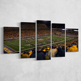 West Virginia Mountaineers Stadium Canvas Prints Milan Puskar Stadium,Multi Panels,Sport Stadium Art Prints, Fan Gift