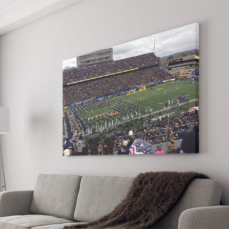 West Virginia Mountaineers Stadium Canvas Prints Milan Puskar Stadium,Sport Stadium Art Prints, Fan Gift, Wall Decor