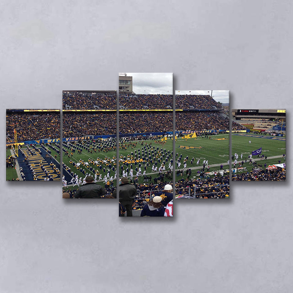 West Virginia Mountaineers Stadium Canvas Prints Milan Puskar Stadium,Multi Panels,Sport Stadium Art Prints, Fan Gift