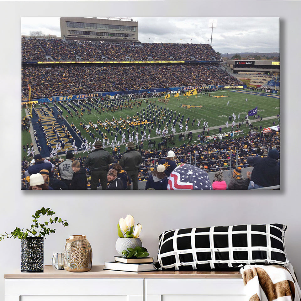 West Virginia Mountaineers Stadium Canvas Prints Milan Puskar Stadium,Sport Stadium Art Prints, Fan Gift, Wall Decor