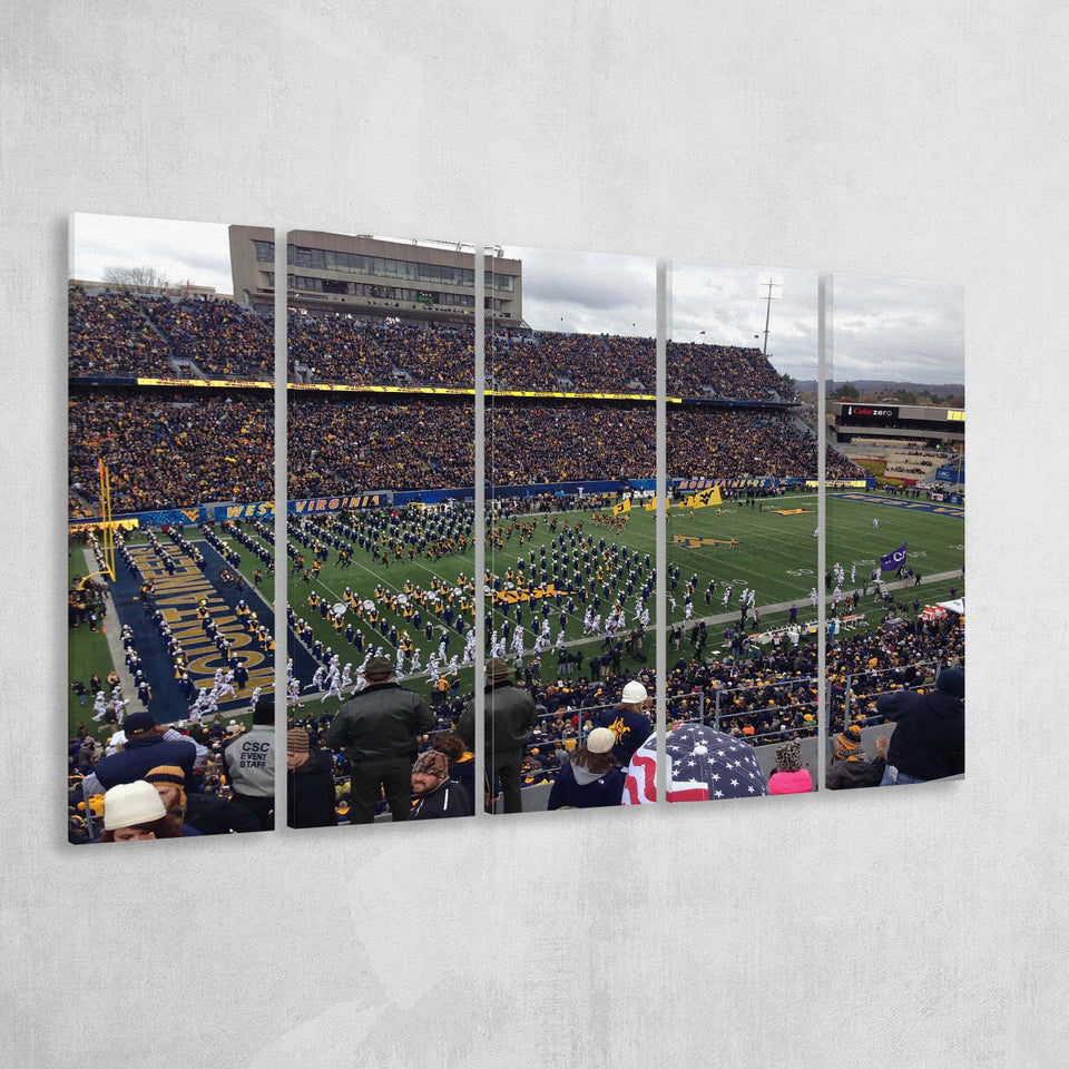 West Virginia Mountaineers Stadium Canvas Prints Milan Puskar Stadium,Multi Panels B,Sport Stadium Art Prints, Fan Gift
