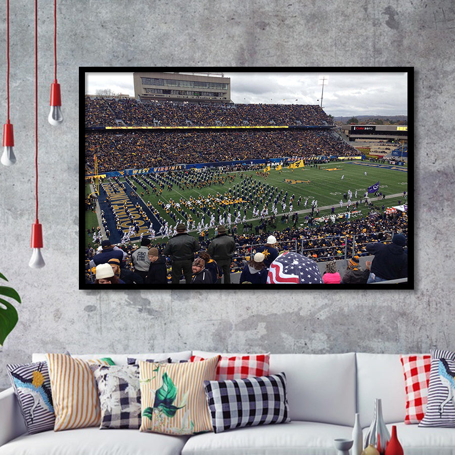 West Virginia Mountaineers Stadium Art Prints Milan Puskar Stadium,Sport Stadium Art Prints, Fan Gift, Wall Decor