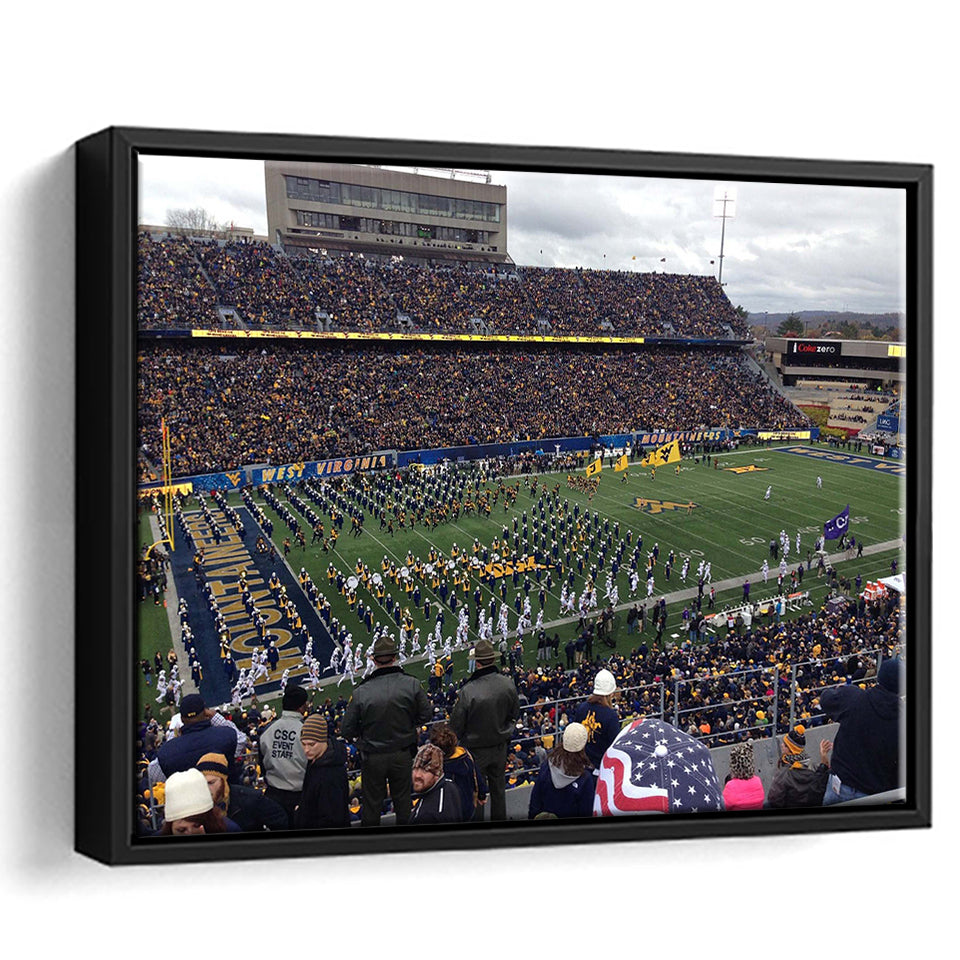 West Virginia Mountaineers Stadium Framed Canvas Prints Milan Puskar Stadium,Sport Stadium Art Prints, Fan Gift