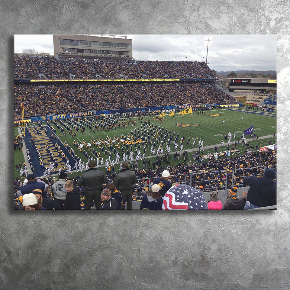 West Virginia Mountaineers Stadium Canvas Prints Milan Puskar Stadium,Sport Stadium Art Prints, Fan Gift, Wall Decor