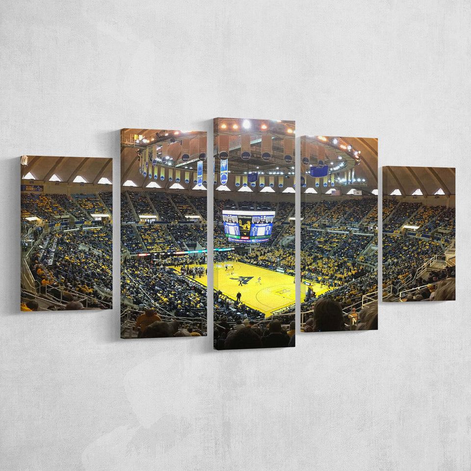 West Virginia Mountaineers Wall Art WVU Coliseum Stadium Canvas Prints,Multi Panels,Sport Stadium Art Prints, Fan Gift