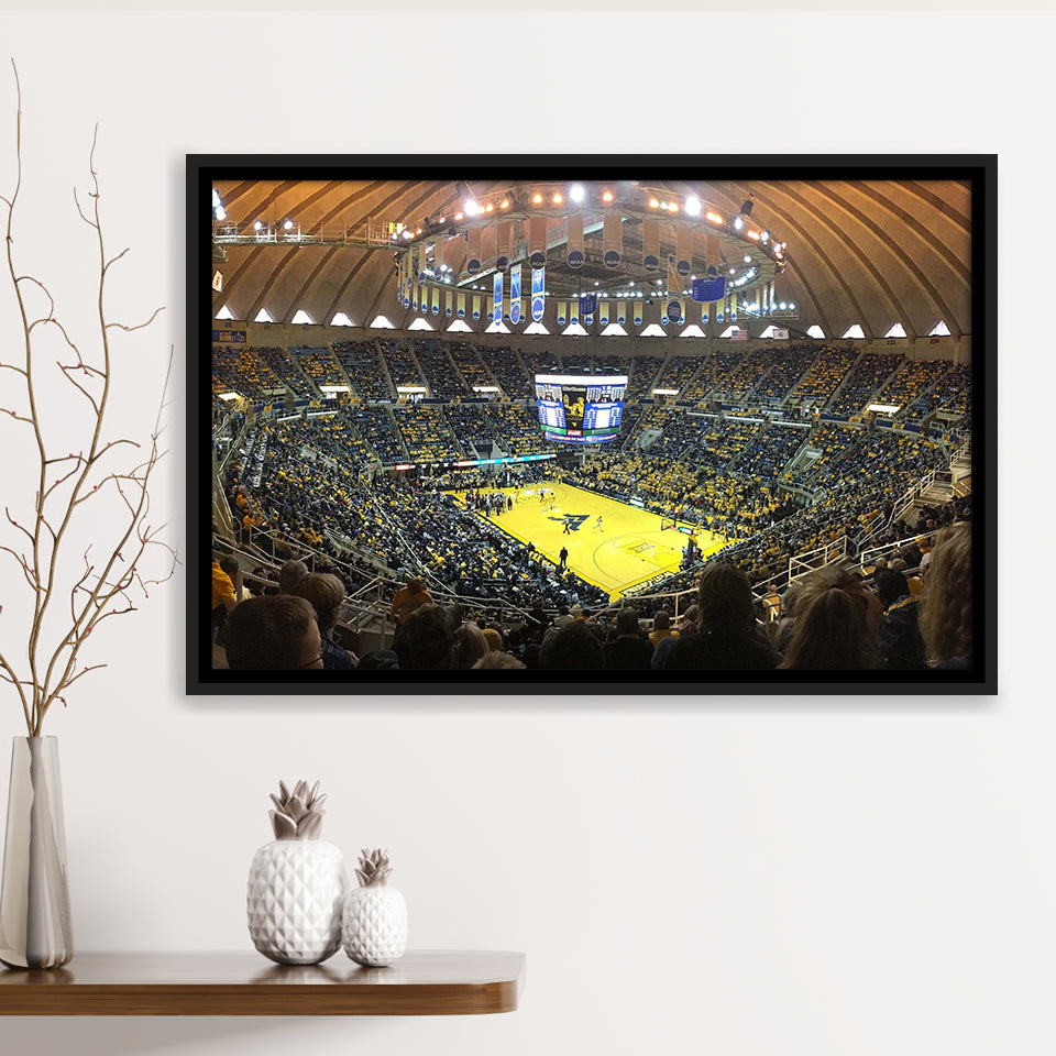 West Virginia Mountaineers Wall Art WVU Coliseum Stadium Framed Canvas Prints,Sport Stadium Art Prints, Fan Gift