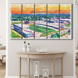 Western Kentucky Hilltoppers Houchens Industries Stadium Watercolor, 5 Pieces B,Canvas Prints Wall Art Decor