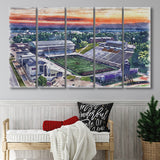 Western Michigan Broncos Waldo Stadium Watercolor, 5 Pieces B, Multi Panel Canvas Prints Wall Art Decor