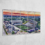Western Michigan Broncos Waldo Stadium Watercolor, 5 Pieces B, Multi Panel Canvas Prints Wall Art Decor