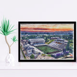 Western Michigan Broncos Waldo Stadium Watercolor, Sport Prints Fan Gift, Framed Art Prints Wall Art Decor