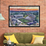 Western Michigan Broncos Waldo Stadium Watercolor, Sport Prints Fan Gift, Framed Art Prints Wall Art Decor
