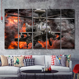 Westland Wah 64D Longbow Apache 5 Piece B Canvas Prints Wall Art Decor - Painting Canvas, Multi Panels