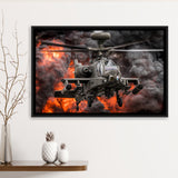 Westland Wah 64D Longbow Apache Framed Canvas Prints Wall Art Decor - Painting Canvas, Black Framed Picture